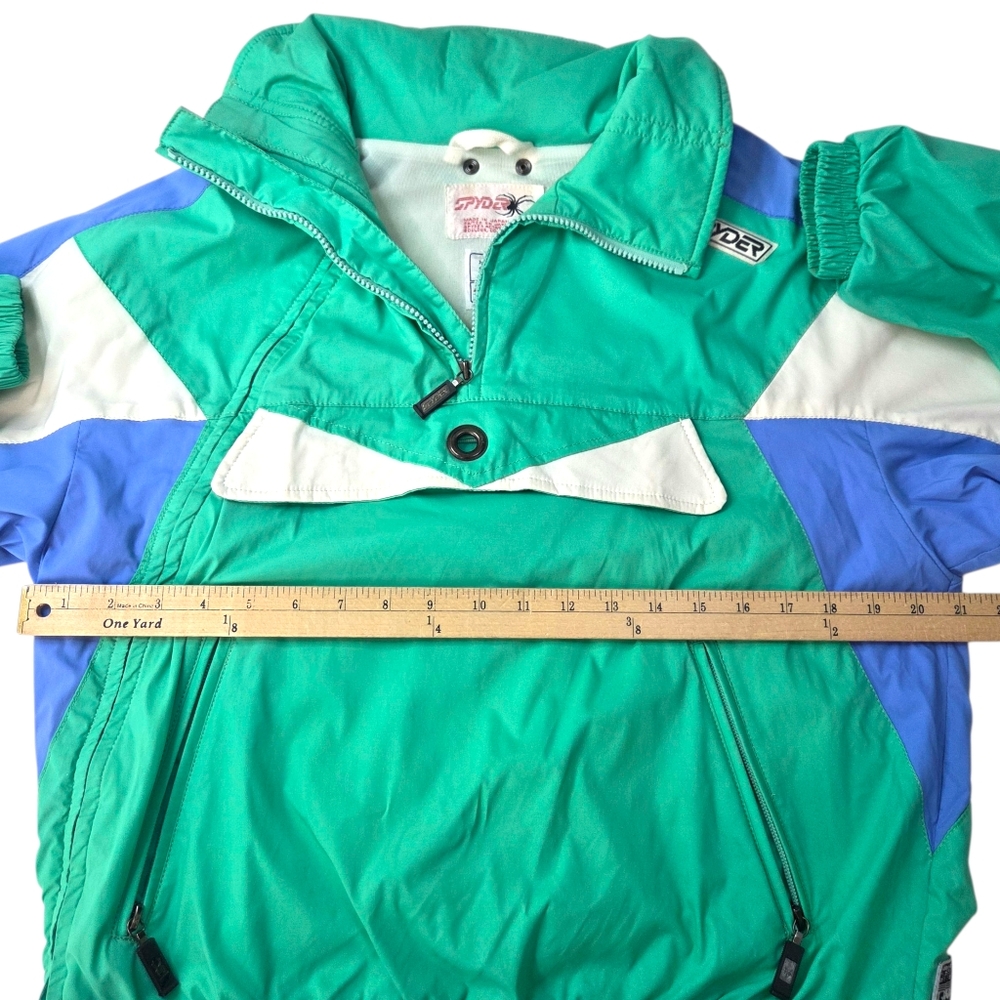 Vintage 80s 90s Colorblock Windbreaker Ski Snow Jacket Half Zip Anorak Womens 12 - Picture 5 of 15